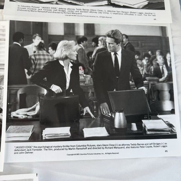 1985 Press Photos Lot Of 8 Jagged Edge Glenn Close Jeff Bridges Columbia Picture - Picture 5 of 12